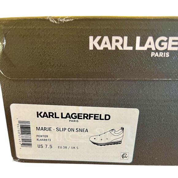 KARL LAGERFELD PARIS Women's Marje Graphic Pin Mesh Sneakers - 7.5 - NW - Picture 8 of 8